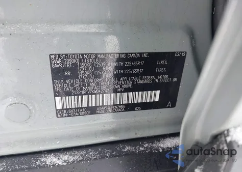 2019 Toyota Rav4 Xle z USA, uszkodzony, nr VIN 2T3P1RFV7KW042747